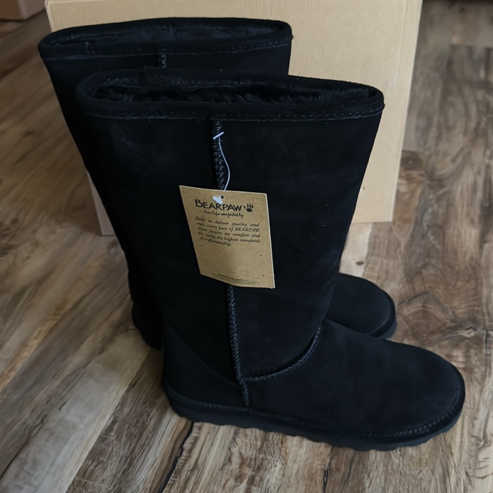 Bearpaw Elle Tall Black Boots NEW